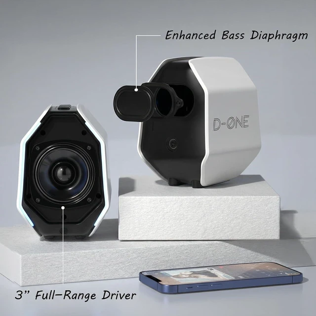 Alt view image 4 of 7 - Computer Speakers for Desktop PC, Gaming PC Speakers for Desktop USB-C, Bluetooth 5.3, 3.5mm AUX, AC Powered External Audio with Rich Stereo bass, Laptop/Mac, RGB Lights, White, 30W