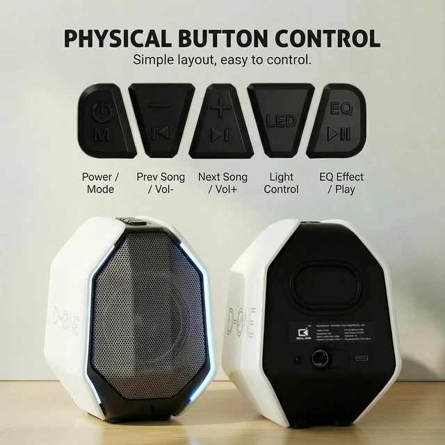 Alt view image 5 of 7 - Computer Speakers for Desktop PC, Gaming PC Speakers for Desktop USB-C, Bluetooth 5.3, 3.5mm AUX, AC Powered External Audio with Rich Stereo bass, Laptop/Mac, RGB Lights, White, 30W