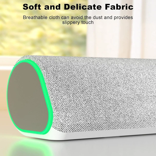 Alt view image 5 of 7 - R50 Bluetooth Computer Speakers, USB Powered & 3.5 Aux White Colorful LED Lights, Switch Button Clear & Rich Sound, Breathable Cloth,Surround Soundbar, Widely Application,White