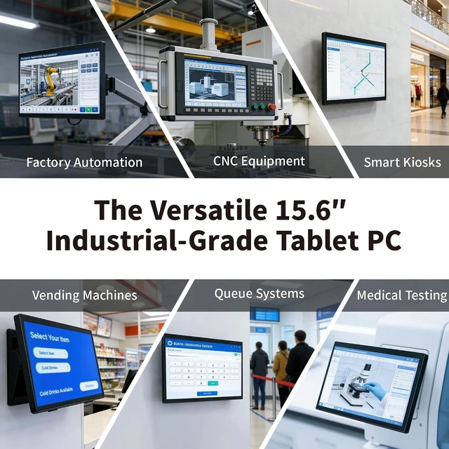 Alt view image 3 of 7 - 15.6" All-in-One Panel PC Industrial Computers, Android 12 Fanless Tablet RK3399 4GB RAM/64GB ROM, Embedded Touchscreen Computer HDMI 2.0 WiFi 5 Bluetooth 4.2 for Office/Automation/Kiosk/Bar/Warehouse