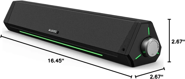 Alt view image 2 of 7 - Computer Speakers for Desktop PC, Bluetooth AUX Computer Sound Bar HiFi Stereo PC Speakers for Computer Desktop, PC Soundbar, USB/USB C Powered Gaming Speakers for Monitor, PC, Laptop