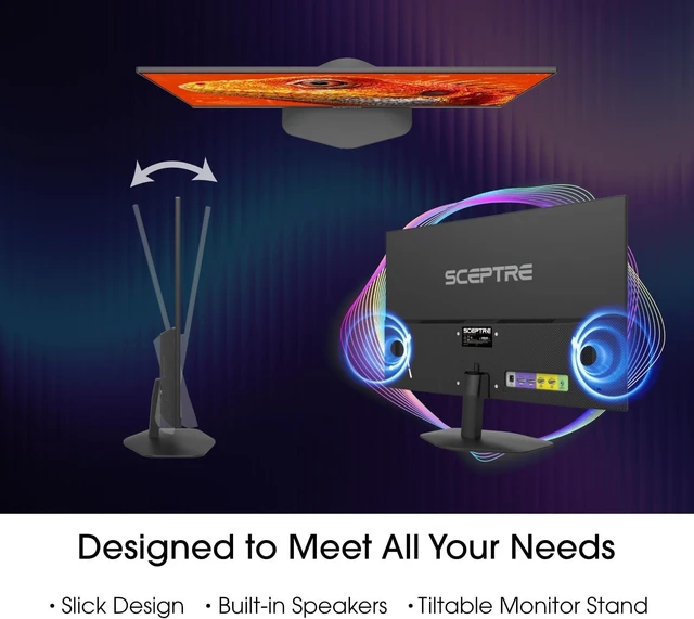 Alt view image 2 of 5 - Sceptre 24-inch Prime Gaming Monitor DisplayPort x2 165Hz HDMI x2 165Hz Build-in Speakers, Machine Black