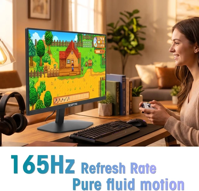 Alt view image 3 of 5 - Sceptre 24-inch Prime Gaming Monitor DisplayPort x2 165Hz HDMI x2 165Hz Build-in Speakers, Machine Black
