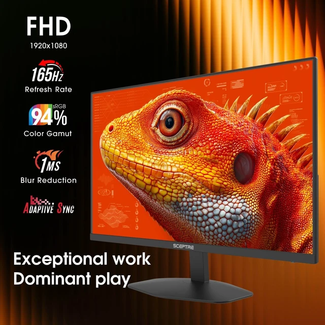 Alt view image 4 of 5 - Sceptre 24-inch Prime Gaming Monitor DisplayPort x2 165Hz HDMI x2 165Hz Build-in Speakers, Machine Black