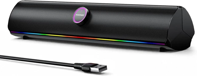 Main image of Computer Speakers for Desktop PC, USB Speakers for Gaming, Music Laptop Speakers with Single USB for Power & Stereo Sound, PC Speakers, Bluetooth 5.4 PC Sound Bar with Bass Mode, RGB Light