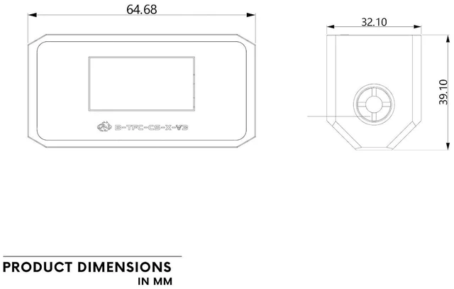 Alt view image 5 of 5 - Water Cooling Inline Flow Meter and Thermometer Safety Module w/OLED Display V3 - Black