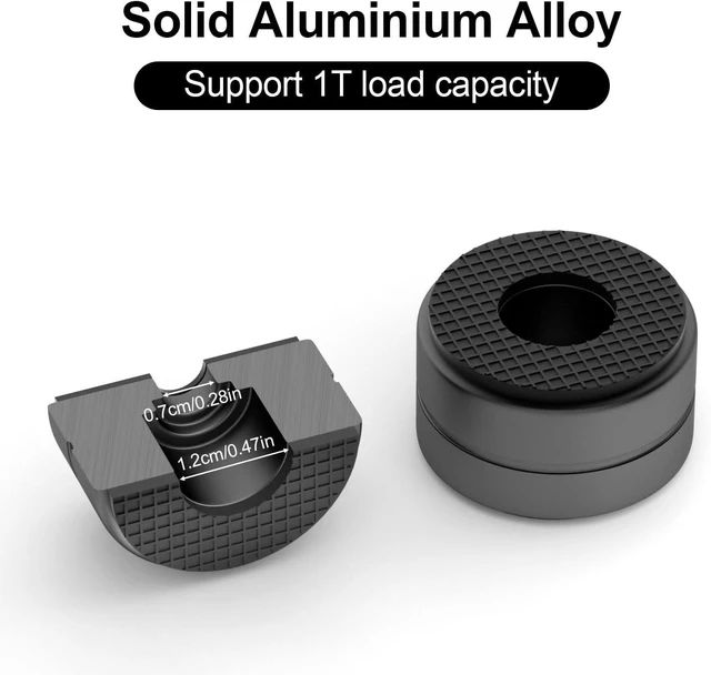 Alt view image 3 of 5 - Aluminum Speaker Isolation Feet with Dual-Sided Silicone Pads, 30*17mm PC Case Feet with 6-32/M4/M6 Screws, Non-Slip Riser Feet for Turntable, Subwoofer, Amplifiers, Audio Equipment - Black 4PCS