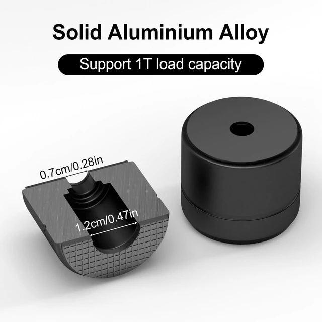 Alt view image 3 of 6 - Aluminum Speaker Isolation Feet with Dual-Sided Silicone Pads, 30*25mm PC Case Feet with 6-32/M4/M6 Screws, Non-Slip Riser Feet for Turntable, Subwoofer, Amplifiers, Audio Equipment - Black 4PCS