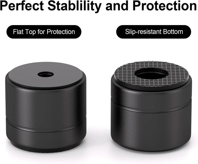 Alt view image 5 of 6 - Aluminum Speaker Isolation Feet with Dual-Sided Silicone Pads, 30*25mm PC Case Feet with 6-32/M4/M6 Screws, Non-Slip Riser Feet for Turntable, Subwoofer, Amplifiers, Audio Equipment - Black 4PCS