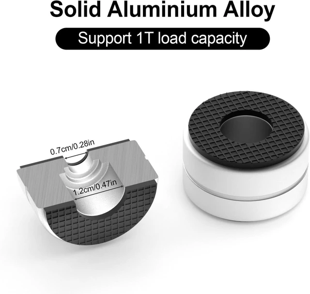 Alt view image 3 of 5 - Aluminum Speaker Isolation Feet with Dual-Sided Silicone Pads, 30*17mm PC Case Feet with 6-32/M4/M6 Screws, Non-Slip Riser Feet for Turntable, Subwoofer, Amplifiers, Audio Equipment - Silver 4PCS