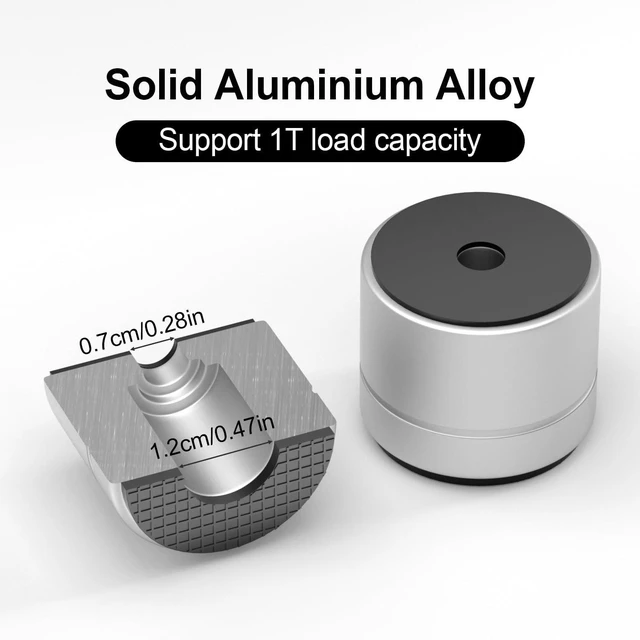 Alt view image 6 of 6 - Aluminum Speaker Isolation Feet with Dual-Sided Silicone Pads, 30*25mm PC Case Feet with 6-32/M4/M6 Screws, Non-Slip Riser Feet for Turntable, Subwoofer, Amplifiers, Audio Equipment - Silver 4PCS