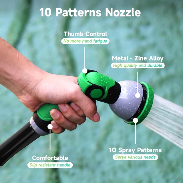 Alt view image 3 of 6 - 3/4"Water Flow Meter with Water Nozzle Kit,4 Modes Change, Measure Gallon/Liter Consumption for Garden Hose, RV Water Tank, Lawn Sprinkler, and Nozzle Sprayer