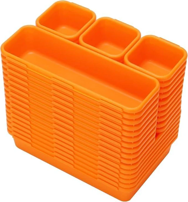 Main image of 42 Pack Tool Box Organizer Tool Tray Dividers, Rolling Tool Chest Cart Cabinet Workbench Desk Drawer Organization and Storage for Hardware, Parts, Screws, Nuts, Small Tools Organization(Orange)