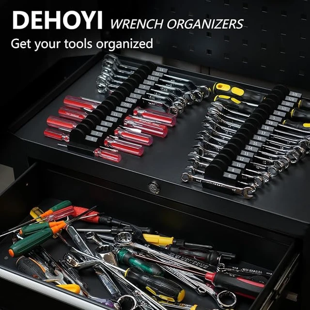 Alt view image 2 of 7 - 48 PCS MAGNETIC Modular Wrench Organizer for Tool box, Metric & SAE
For Tool Box Drawer, Wrench Rack Tool Holders SAE ¼ to 1 ½, Metric 6mm to 38mm, Custom Layout to Utilize All Your Spaces