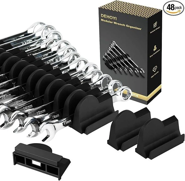 Main image of 48 PCS MAGNETIC Modular Wrench Organizer for Tool box, Metric & SAE
For Tool Box Drawer, Wrench Rack Tool Holders SAE ¼ to 1 ½, Metric 6mm to 38mm, Custom Layout to Utilize All Your Spaces