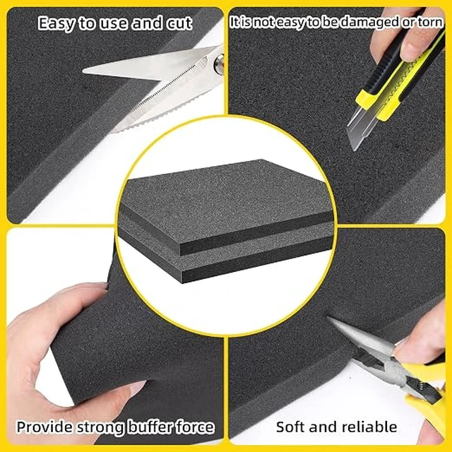 Alt view image 5 of 6 - 8 Pcs Polyurethane Foam Sheet, 16x12x1 in Cuttable Foam Inserts for Cases
High Density Packing Foams Pads, Elastic Foam Padding for Toolbox Camera Storage Safe Protection DIY Crafts