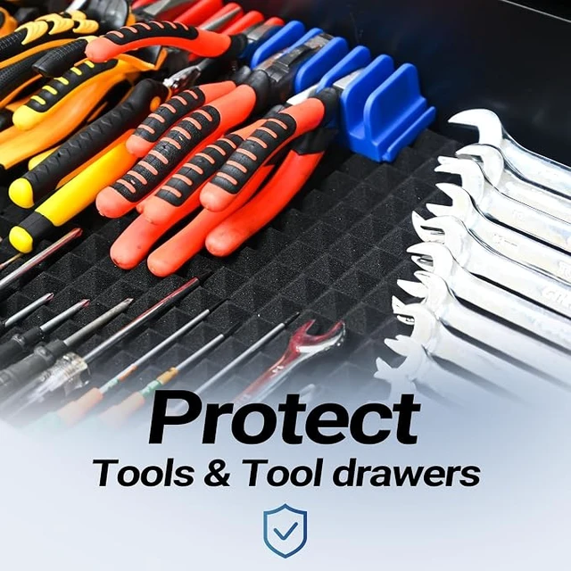 Alt view image 6 of 6 - Toolbox Organizer Liner, Non-Slip Trap Mat for Tool Drawer, Cabinet and Workbench, Protect Tools(4 pcs)