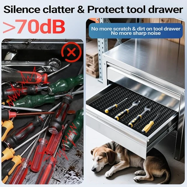 Alt view image 4 of 6 - Toolbox Organizer Liner, Non-Slip Trap Mat for Tool Drawer, Cabinet and Workbench, Protect Tools(4 pcs)
