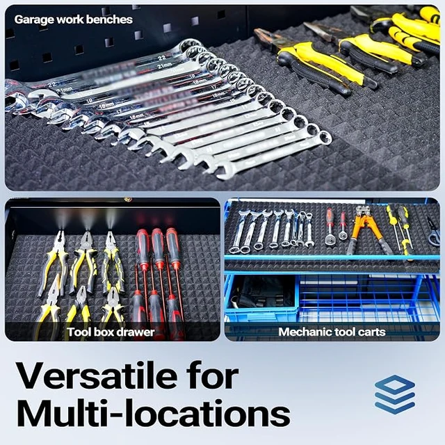 Alt view image 5 of 6 - Toolbox Organizer Liner, Non-Slip Trap Mat for Tool Drawer, Cabinet and Workbench, Protect Tools(4 pcs)