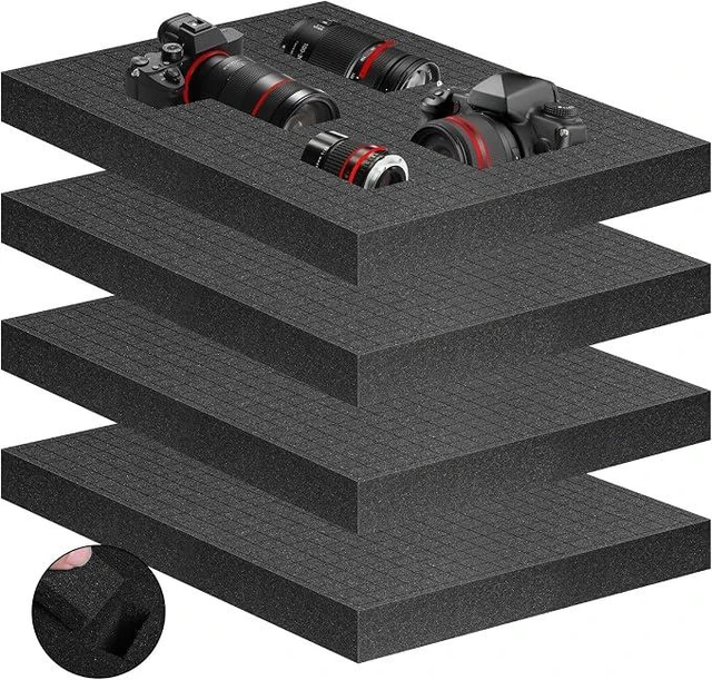Main image of 4 Pcs 16" x 12" x 1.5" Pick-and-Pluck Foam Padding Sheets
Custom Foam Inserts for Cases, Toolboxes, Camera Storage, Packing and Crafts, High Density Shock Absorbing Protection