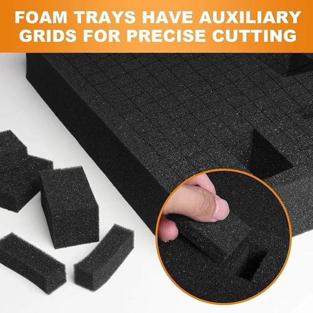 Alt view image 3 of 7 - 4 Pcs 16" x 12" x 1.5" Pick-and-Pluck Foam Padding Sheets
Custom Foam Inserts for Cases, Toolboxes, Camera Storage, Packing and Crafts, High Density Shock Absorbing Protection