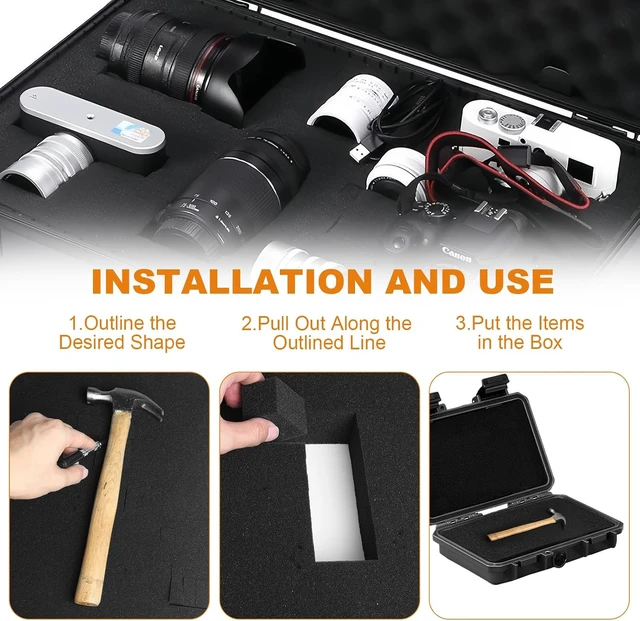Alt view image 6 of 7 - 4 Pcs 16" x 12" x 1.5" Pick-and-Pluck Foam Padding Sheets
Custom Foam Inserts for Cases, Toolboxes, Camera Storage, Packing and Crafts, High Density Shock Absorbing Protection