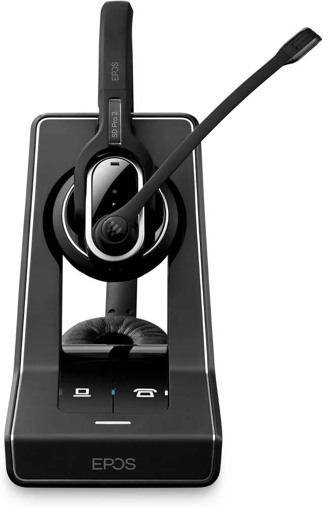 Alt view image 5 of 6 - Sennheiser Enterprise Solution Double-Sided Multi Connectivity Wireless Headset for Desk Phone & Skype for Business Ultra Noise-Cancelling Microphone, Black