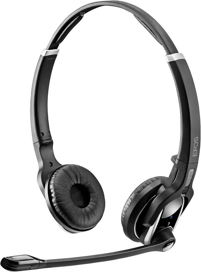 Alt view image 2 of 6 - Sennheiser Enterprise Solution Double-Sided Multi Connectivity Wireless Headset for Desk Phone & Skype for Business Ultra Noise-Cancelling Microphone, Black