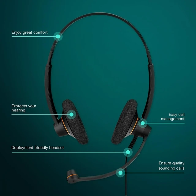 Alt view image 4 of 6 - EPOS Sennheiser Consumer Audio SC 60 USB ML - Double-Sided Business Headset | For Skype for Business | with HD Sound, Noise-Cancelling Microphone, & USB Connector (Black)