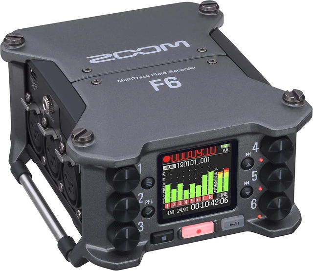 Main image of Zoom F6 Professional Field Recorder for Filmmakers & Musicians Clip-Free Audio with 32-Bit Float, Dual A/D Converters, 6 XLR Inputs, 14 Tracks, Timecode I/O, Wireless Control