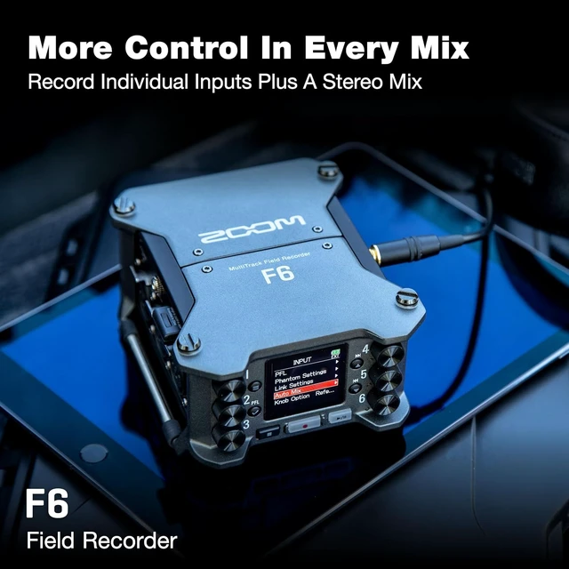Alt view image 5 of 7 - Zoom F6 Professional Field Recorder for Filmmakers & Musicians Clip-Free Audio with 32-Bit Float, Dual A/D Converters, 6 XLR Inputs, 14 Tracks, Timecode I/O, Wireless Control