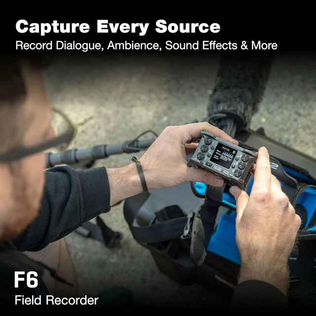 Alt view image 3 of 7 - Zoom F6 Professional Field Recorder for Filmmakers & Musicians Clip-Free Audio with 32-Bit Float, Dual A/D Converters, 6 XLR Inputs, 14 Tracks, Timecode I/O, Wireless Control