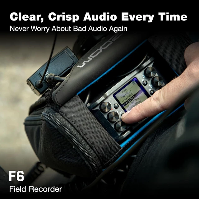Alt view image 4 of 7 - Zoom F6 Professional Field Recorder for Filmmakers & Musicians Clip-Free Audio with 32-Bit Float, Dual A/D Converters, 6 XLR Inputs, 14 Tracks, Timecode I/O, Wireless Control