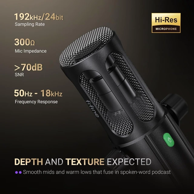 Alt view image 7 of 7 - FIFINE AmpliTank USB/XLR Dynamic Podcast Microphone for Vocal Home Studio Streaming Mic, Mute Button, Monitoring Headphone Jack, Gain Knob, Metal Material, for Broadcast Recording