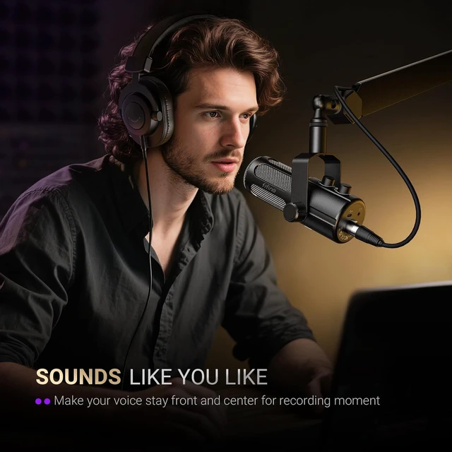 Alt view image 6 of 7 - FIFINE AmpliTank USB/XLR Dynamic Podcast Microphone for Vocal Home Studio Streaming Mic, Mute Button, Monitoring Headphone Jack, Gain Knob, Metal Material, for Broadcast Recording