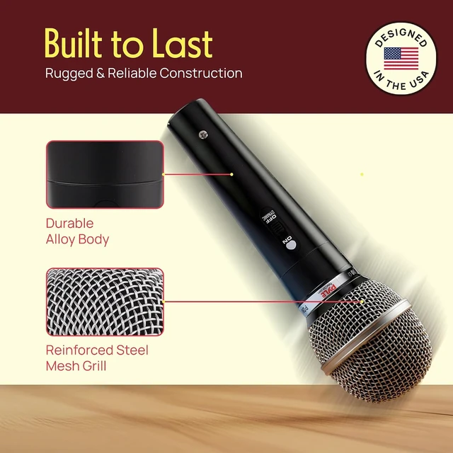 Alt view image 2 of 6 - Pyle 3 Piece Professional Dynamic Microphone Kit Cardioid Unidirectional Vocal Handheld MIC with Hard Carry Case & Bag, Holder/Clip & 26ft XLR Audio Cable to 1/4'' Audio Connection
