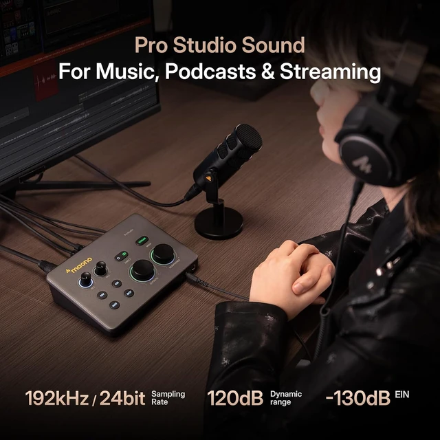 Alt view image 6 of 7 - MAONO Hybrid USB Audio Interface Dual XLR for PC Phone iPad Guitar 56dB Gain, Loopback, Mute, ASIO, Routing Software Features, for Podcast, Streaming, Mobile Music Recording, Content Creation