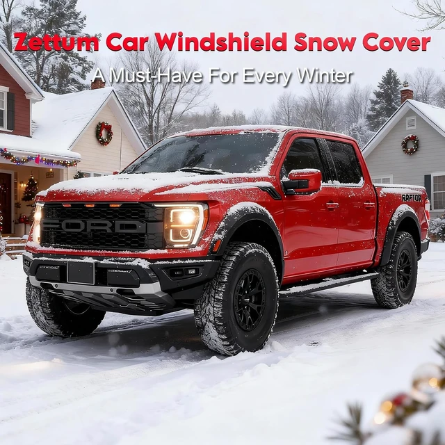 Alt view image 2 of 7 - Car Windshield Cover for Ice and Snow - 600D Windshield Snow Cover with Side Mirror Cover Heavy Duty, Standard Winter Frost Hail Protector for Most Car, Truck, SUV, Van and MPV (70 x 50 Inch)