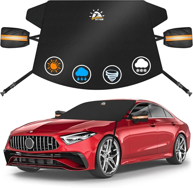 Main image of Car Windshield Cover for Ice and Snow - 600D Windshield Snow Cover with Side Mirror Cover Heavy Duty, Standard Winter Frost Hail Protector for Most Car, Truck, SUV, Van and MPV (70 x 50 Inch)