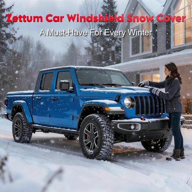 Alt view image 6 of 7 - Car Windshield Snow Cover for Jeep Wrangler - 600D Car Windshield Snow Ice Cover Front Window Covers for Jeep Wrangler, Jeeps Gladiator, Ford Bronco, Toyota FJ Cruiser, Benz G Class, and More
