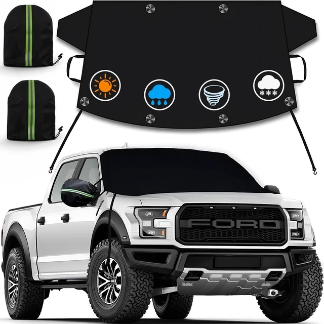 Main image of Windshield Cover for Ice and Snow, Car Windshield Snow Cover, Thicken Windshield Frost Cover Waterproof Windshield Snow Ice Cover with Large Mirrors Cover for Most SUVs Trucks (76"x 50")