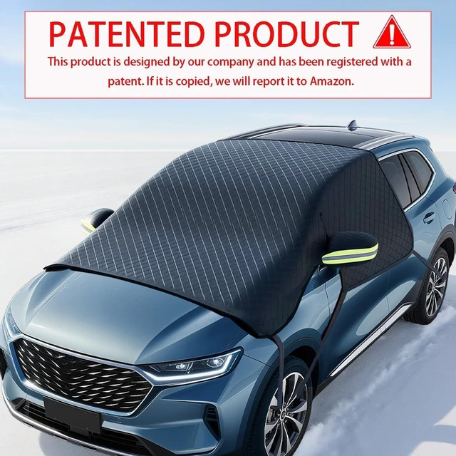 Alt view image 2 of 7 - Car Windshield Cover for Ice and Snow - Universal Windshield Snow Cover with Side Window and Rearview Mirror Protector, Durable Magnetic Winter Frost Hail Guard, Suitable for Most Cars,SUV,Truck