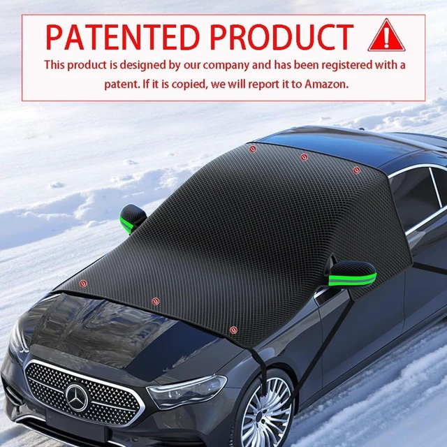 Alt view image 2 of 7 - Large Car Windshield Cover for Ice and Snow - Automotive Windshield Snow Covers with Side Window & Rearview Mirror Protector, Winter Magnetic Car Anti-Snow Cover, Universal for Most Cars,Sedan,SUV
