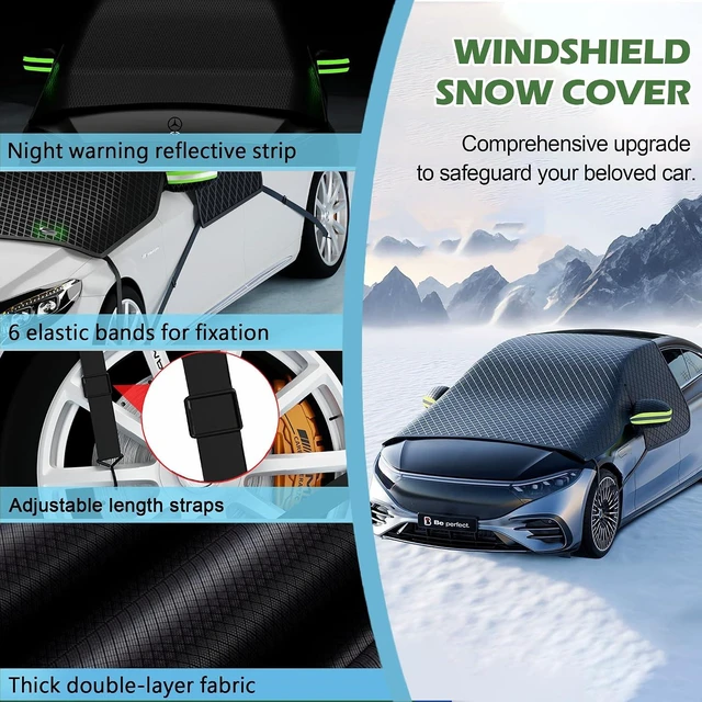 Alt view image 3 of 7 - Windshield Snow Cover, Car Windshield Cover for Ice and Snow, Automotive Large Magnetic Windshield Frost Cover with Side Window and Mirror Protector in Winter, Suitable for Most Vehicle,Sedan,SUV