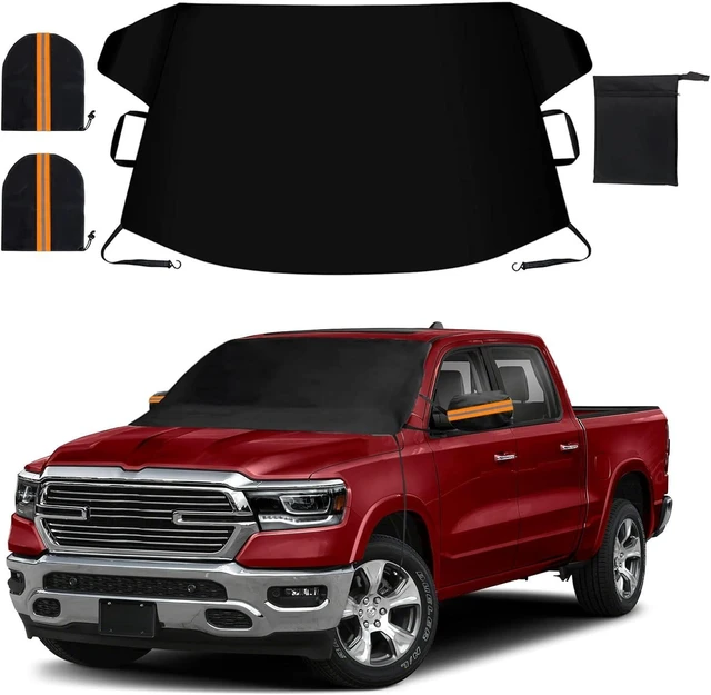 Main image of Windshield Cover for Ice and Snow, Thicken Extra Large Size Car Windshield Snow Cover with Side Mirrors Cover, Winter Windshield Covers Windproof Covers Fits Most SUVs Trucks (82.8"x 47")