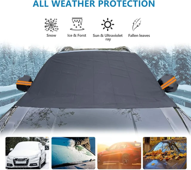 Alt view image 6 of 7 - Windshield Cover for Ice and Snow, Car Windshield Snow Cover with Side Mirrors Cover, Thicken Winter Windshield Covers Waterproof Outdoor Covers Fits Most Cars SUVs and Vans (75"x47")