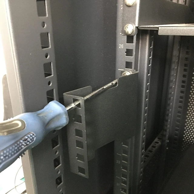 Alt view image 5 of 6 - 2U Server Rack Depth Extender - 4-Inch Deep, Steel Recessed Rack Mount Adapter Kit for Network Rack