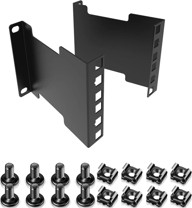 Main image of 2U Server Rack Depth Extender - 4-Inch Deep, Steel Recessed Rack Mount Adapter Kit for Network Rack