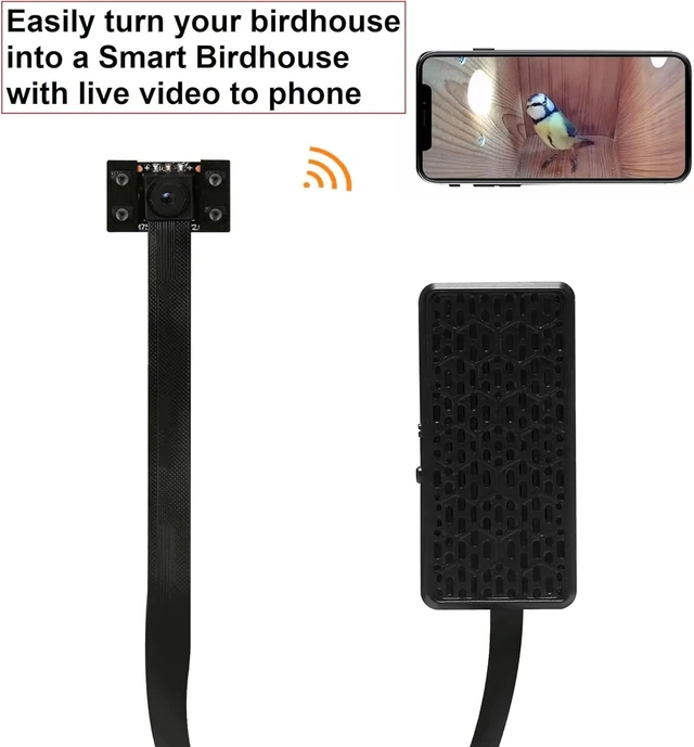 Alt view image 5 of 5 - WiFi Bird Box Camera Hidden Camera, 4K HD Snapshot 2K Video, Designed for Birdhouse birdhouses, for Robins Wrens Tree Swallows, Live Video to Phone, Easy Install, Night Mode, microSD Card Slot