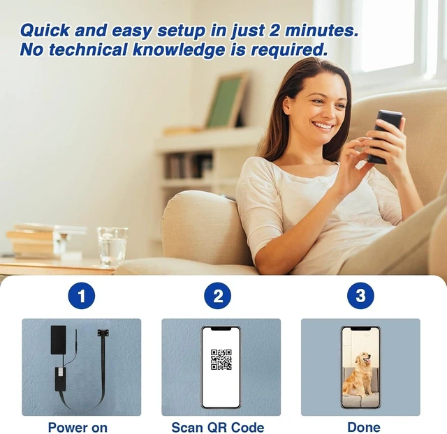 Alt view image 7 of 7 - WiFi Camera 2K Ultra HD Hidden Camera, with Night Vision, Wireless Cam Indoor, Motion Detection, 800mAh Battery, Cloud & SD Storage, Phone App, Video-only